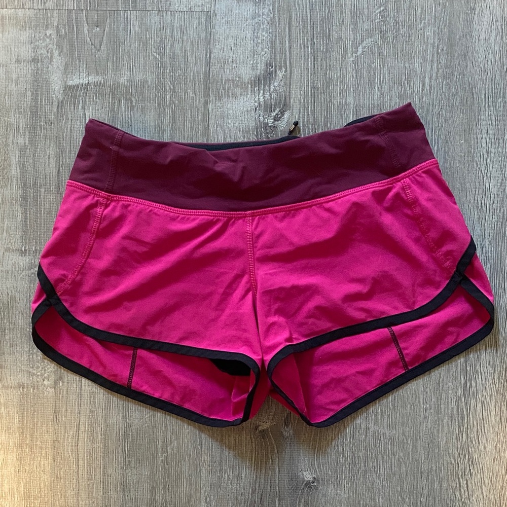 Lululemon Athletica Magenta and Burgundy Athletic Shorts
